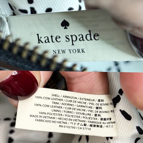 KATE SPADE Saffiano Leather Boston Handbag Black Dual Top Handle Zip Purse EUC - Picture 7 of 9